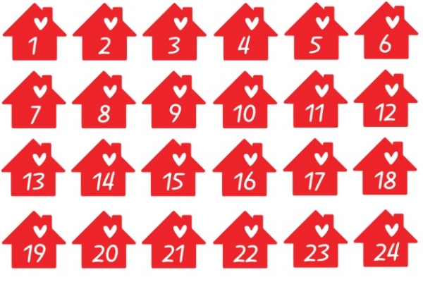 Adventskalenderzahlen Bügelbild